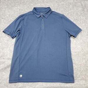 UNTUCKit Shirt Mens Large Polo Clavidor Short Sleeve Blue Solid  Casual Preppy